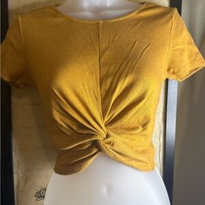 Twist Front Mustard Yellow Top